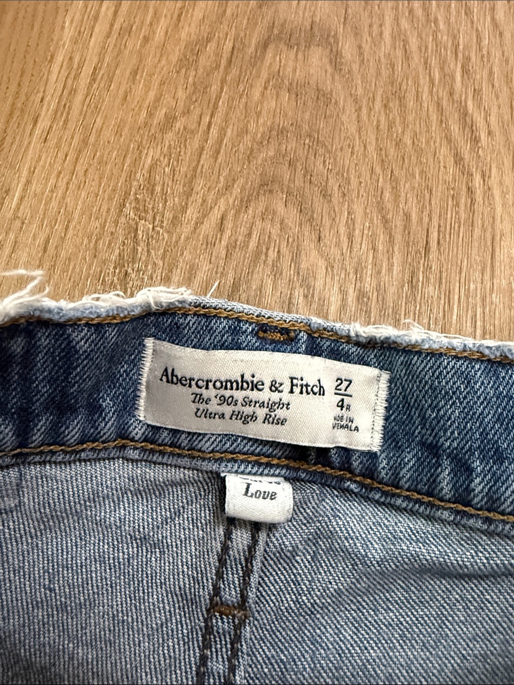 Abercrombie & Fitch Medium Blue Distressed Boyfriend Jeans - Picture 3 of 4